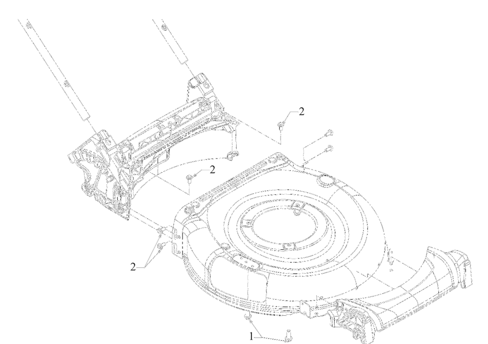Deck Hardware Diagram and Parts List for 11A-A2BE752 2023 Yard Machines Lawn Mower